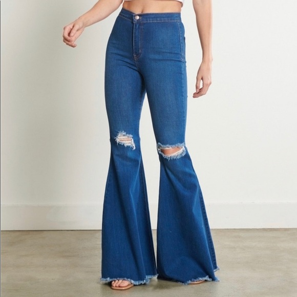 Vibrant Denim - Bella Flare Jeans medium stone